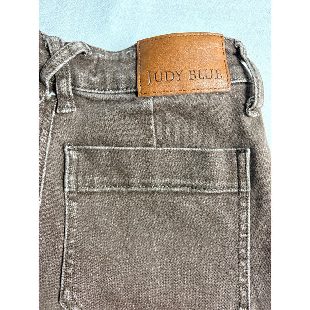 Judy Blue Box of Chocolates Retro Wide Jeans High Rise Brown Size 0/24 Stretch - Picture 6 of 16